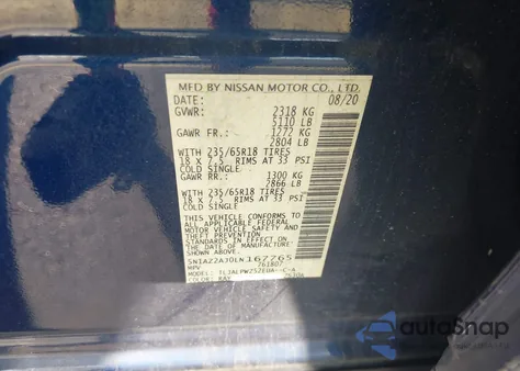 2020 Nissan Murano S Fwd from USA, damaged, VIN 5N1AZ2AJ0LN167765